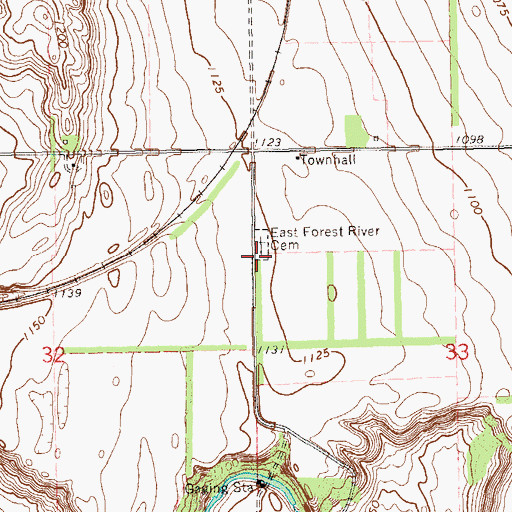 Topographic Map of East Forest River Cemetery, ND