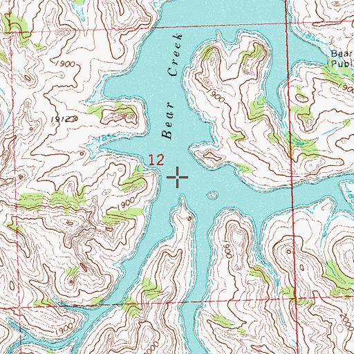 Topographic Map of East Fork Bear Creek, ND