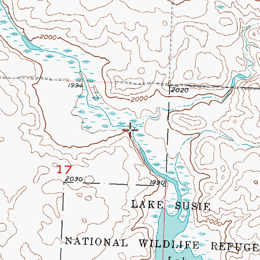 Topographic Map of East Fork Deepwater Creek, ND