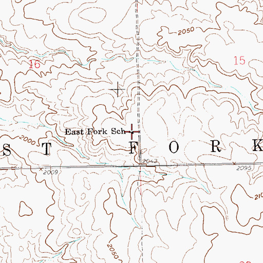 Topographic Map of East Fork School, ND