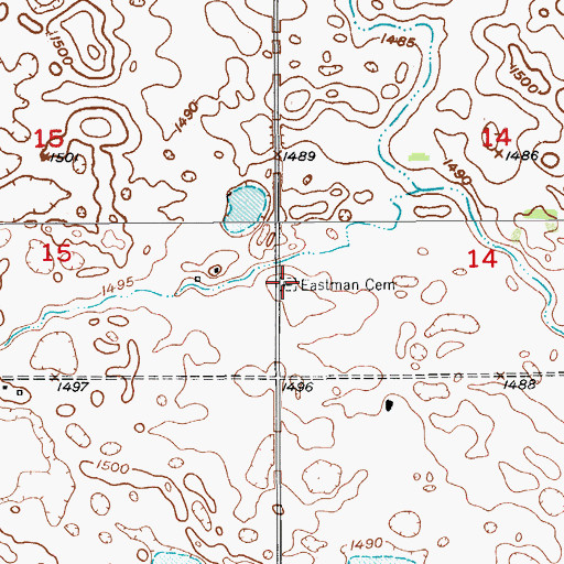 Topographic Map of Eastman Cemetery, ND