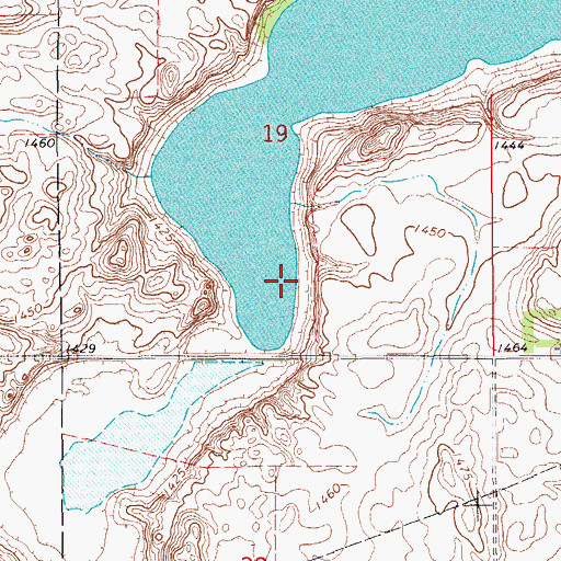 Topographic Map of Eckelson Lake, ND