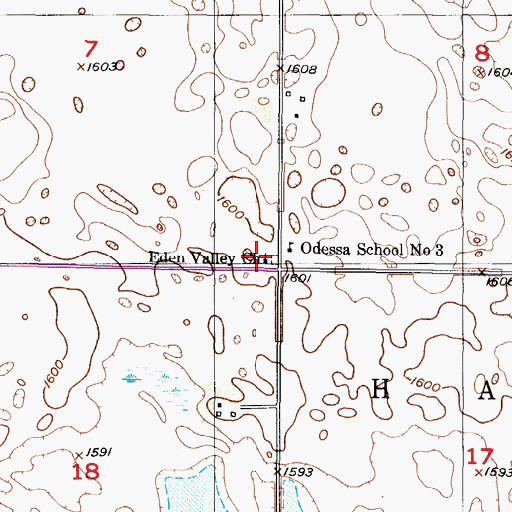 Topographic Map of Eden Valley Church, ND