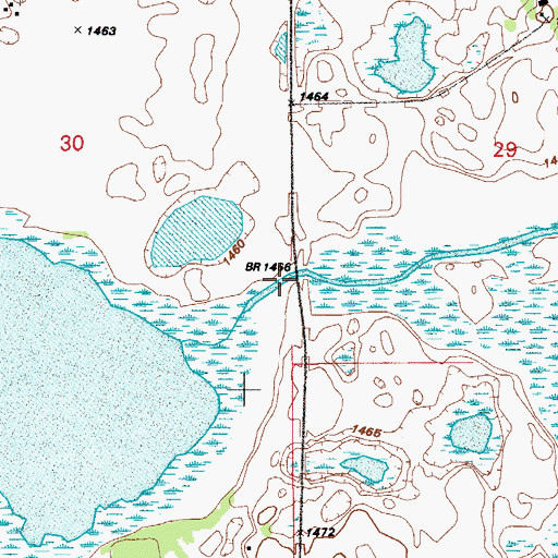 Topographic Map of Edmore Coulee, ND