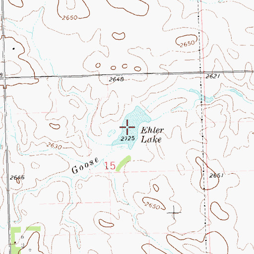 Topographic Map of Ehler Lake, ND