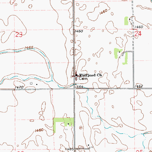 Topographic Map of Eidfjord Church, ND
