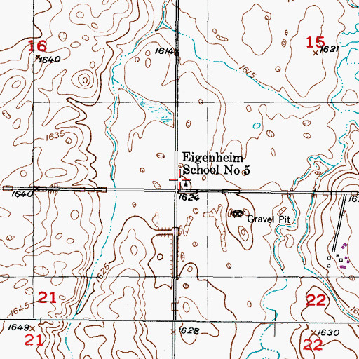 Topographic Map of Eigenheim School Number 5, ND