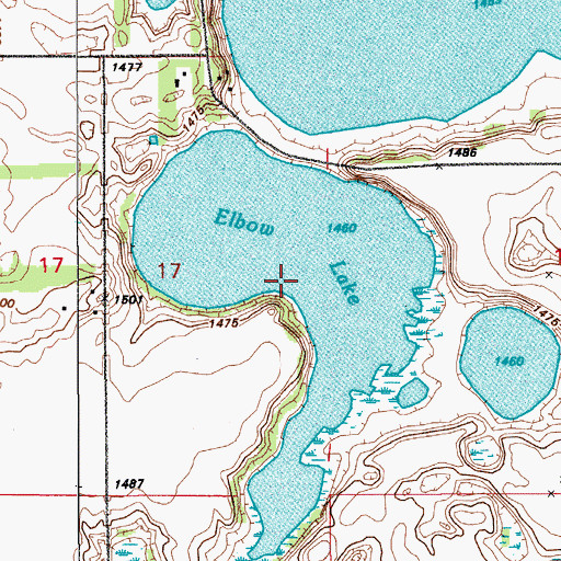 Topographic Map of Elbow Lake, ND