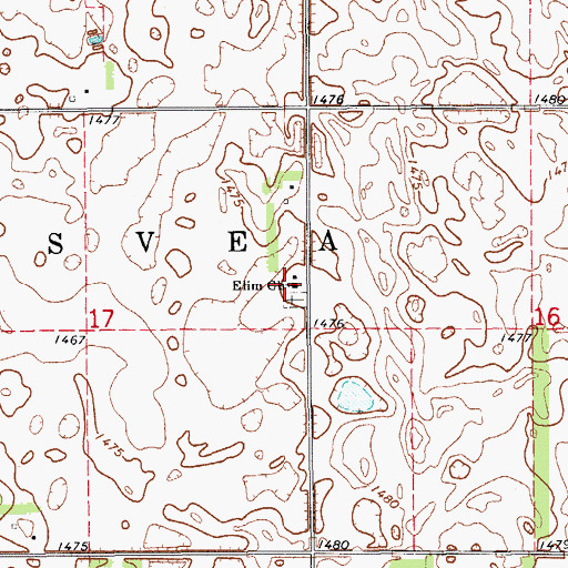 Topographic Map of Elim Church, ND