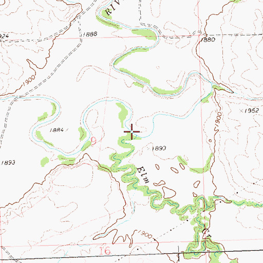 Topographic Map of Elm Creek, ND