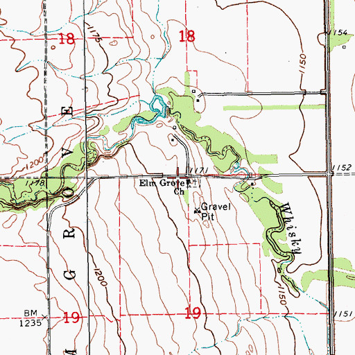 Topographic Map of Elm Grove Church, ND