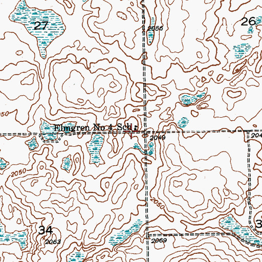 Topographic Map of Elmgren Number 4 School, ND