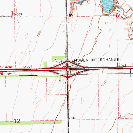 Topographic Map of Embden Interchange, ND