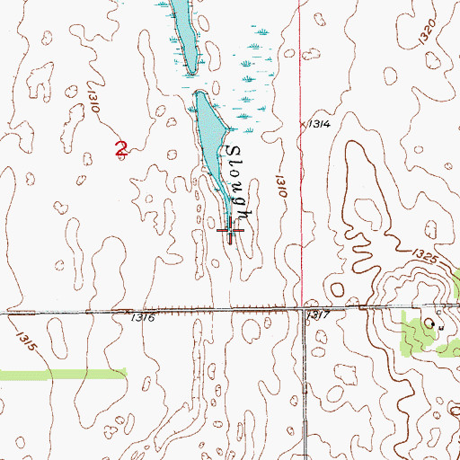 Topographic Map of Englevale Slough, ND