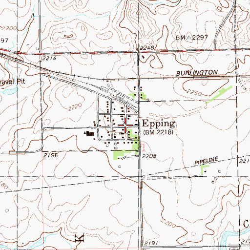 Topographic Map of Epping, ND