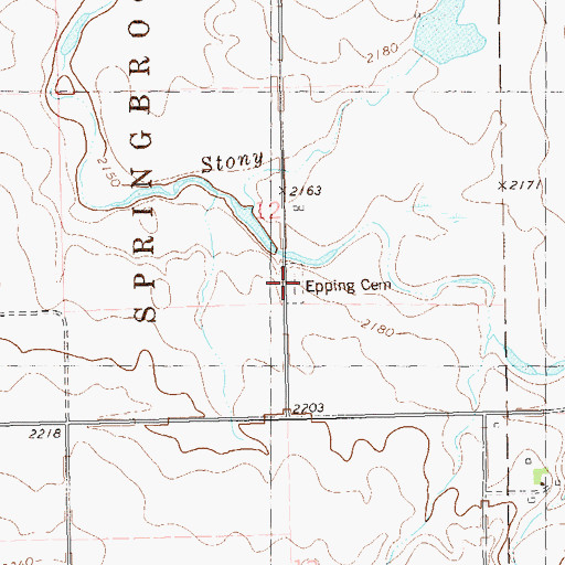 Topographic Map of Epping Cemetery, ND