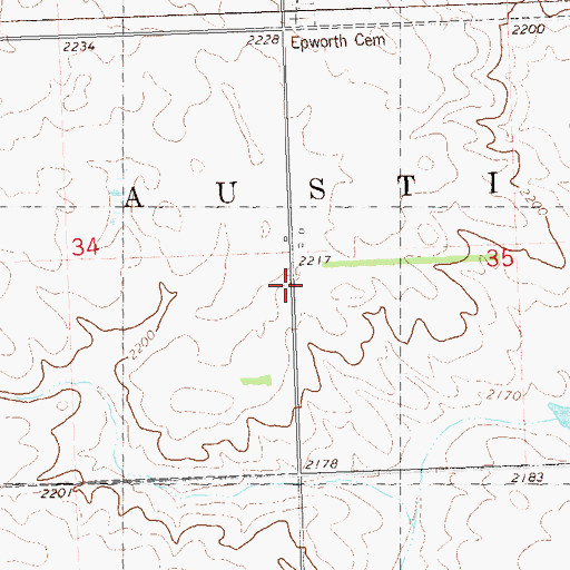 Topographic Map of Epworth, ND