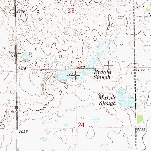Topographic Map of Erdahl Slough, ND