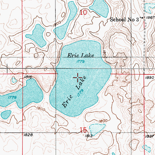 Topographic Map of Eric Lake, ND