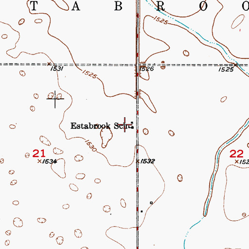Topographic Map of Estabrook School, ND