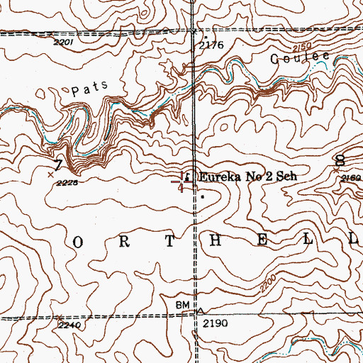 Topographic Map of Eureka Number 2 School, ND