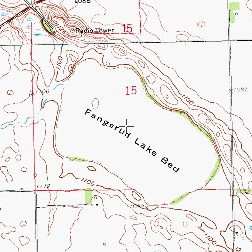 Topographic Map of Fangsrud Lake Bed, ND