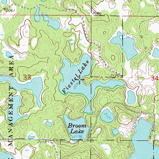 Topographic Map of Fiestel Lake, ND