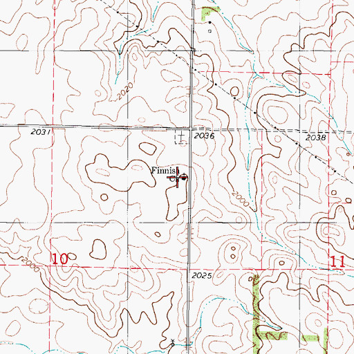 Topographic Map of Finnish Church, ND