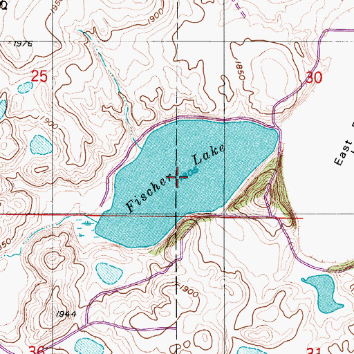 Topographic Map of Fischer Lake, ND