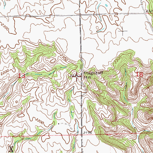 Topographic Map of Flagstaff Hill, ND