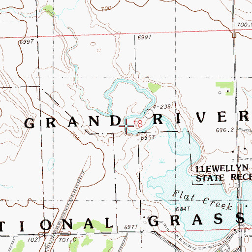 Topographic Map of Flat Creek, SD