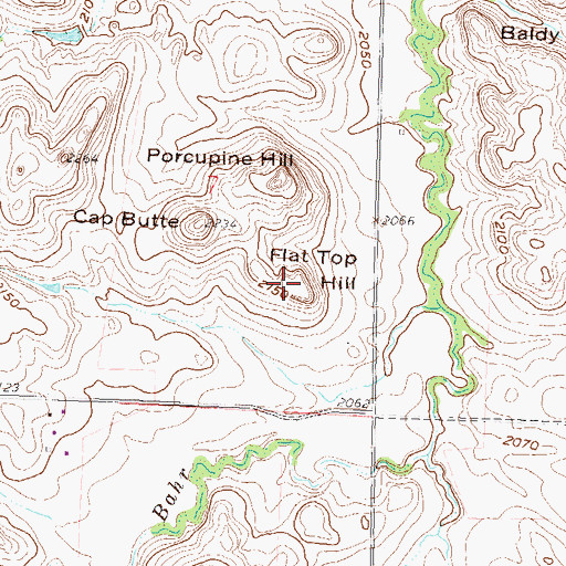 Topographic Map of Flat Top Hill, ND