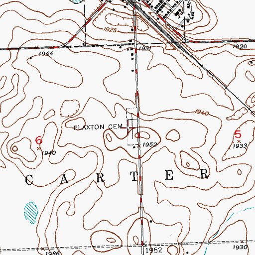 Topographic Map of Flaxton Cemetery, ND
