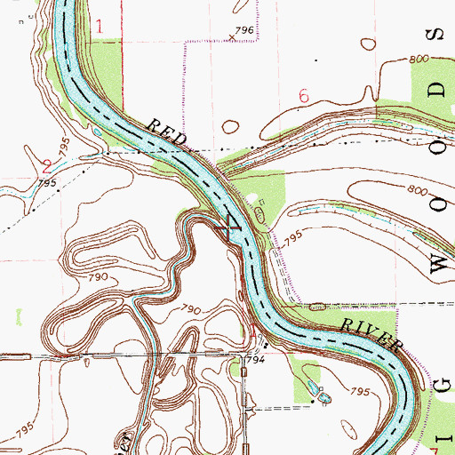 Topographic Map of Forest River, ND