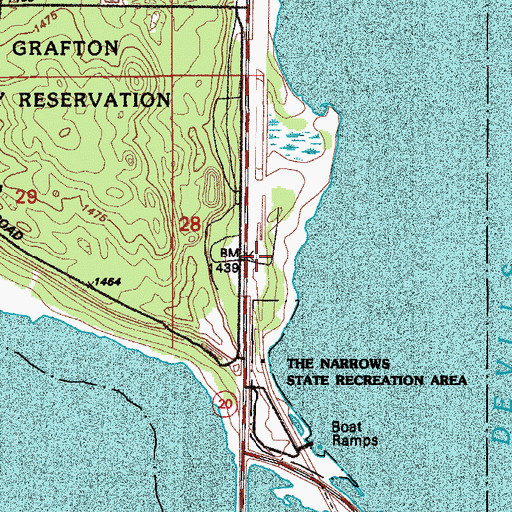Topographic Map of Fort Totten Station, ND