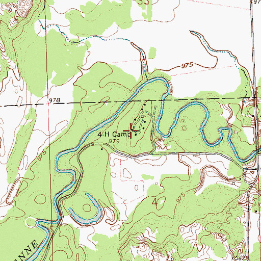 Topographic Map of Four H Camp, ND