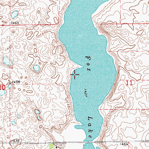 Topographic Map of Fox Lake, ND