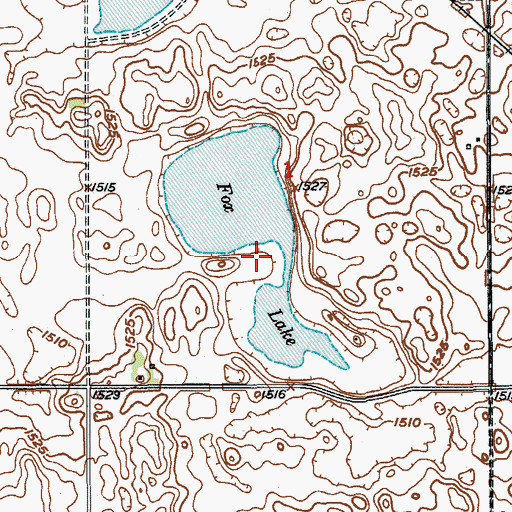 Topographic Map of Fox Lake, ND