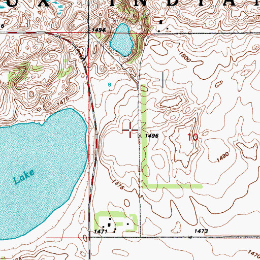 Topographic Map of Free Peoples School, ND
