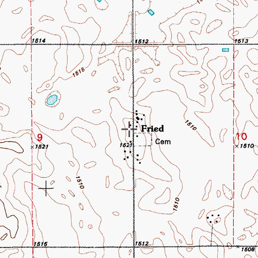 Topographic Map of Fried, ND