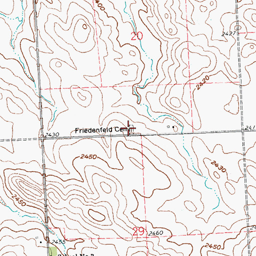 Topographic Map of Eichenfeld Baptist Cemetery, ND