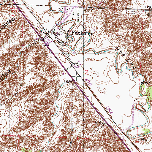 Topographic Map of Fuller Coulee, ND