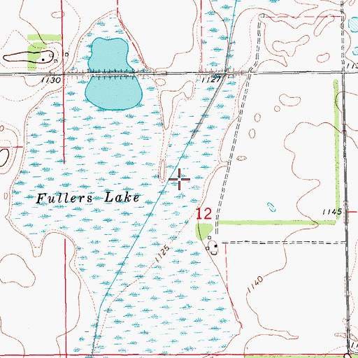 Topographic Map of Fullers Lake, ND