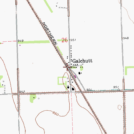 Topographic Map of Galchutt, ND