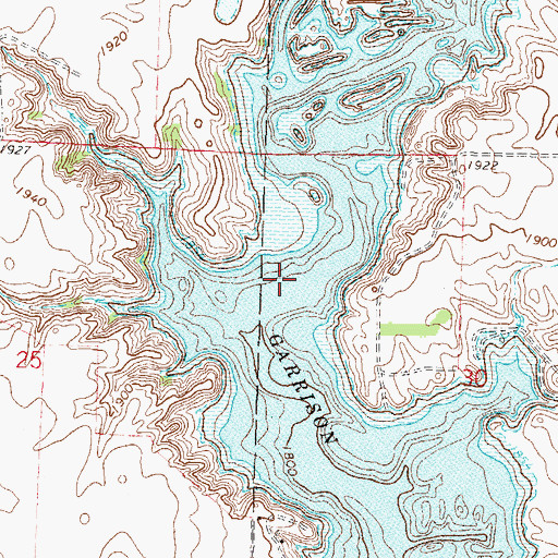 Topographic Map of Garrison Bay, ND
