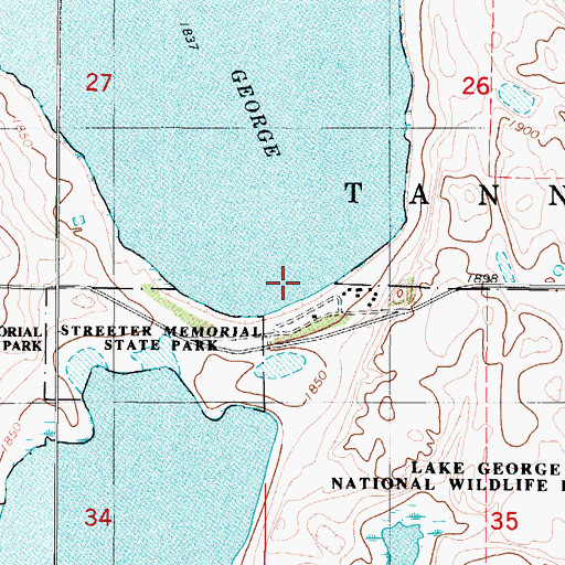 Topographic Map of Lake George, ND