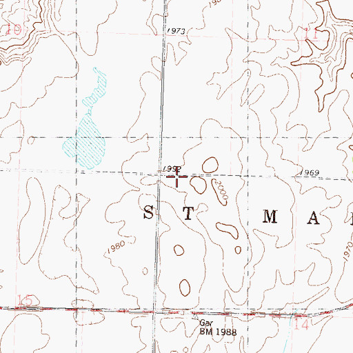 Topographic Map of Giffey School, ND