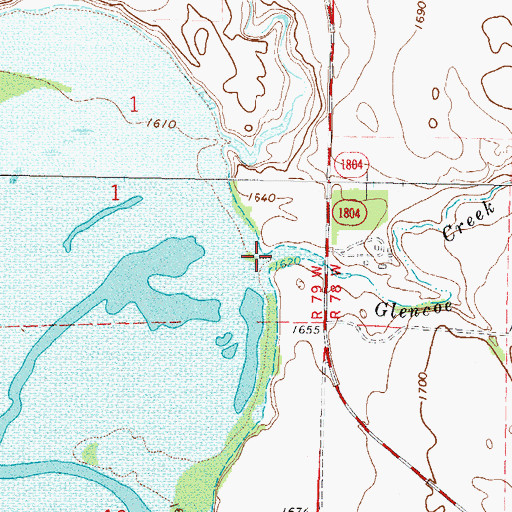 Topographic Map of Glencoe Creek, ND