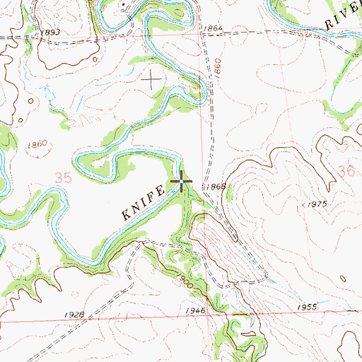 Topographic Map of Gold Creek, ND