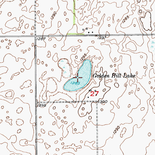 Topographic Map of Golden Hill Lake, ND